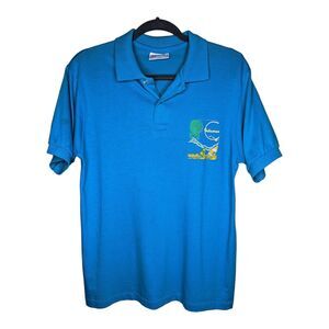 Vintage Bahamas Polo Size Medium Boating Ocean Single Stitch Made in‎ USA Shirt